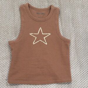 Vintage Canvas Brown Star ⭐️ Tank Top